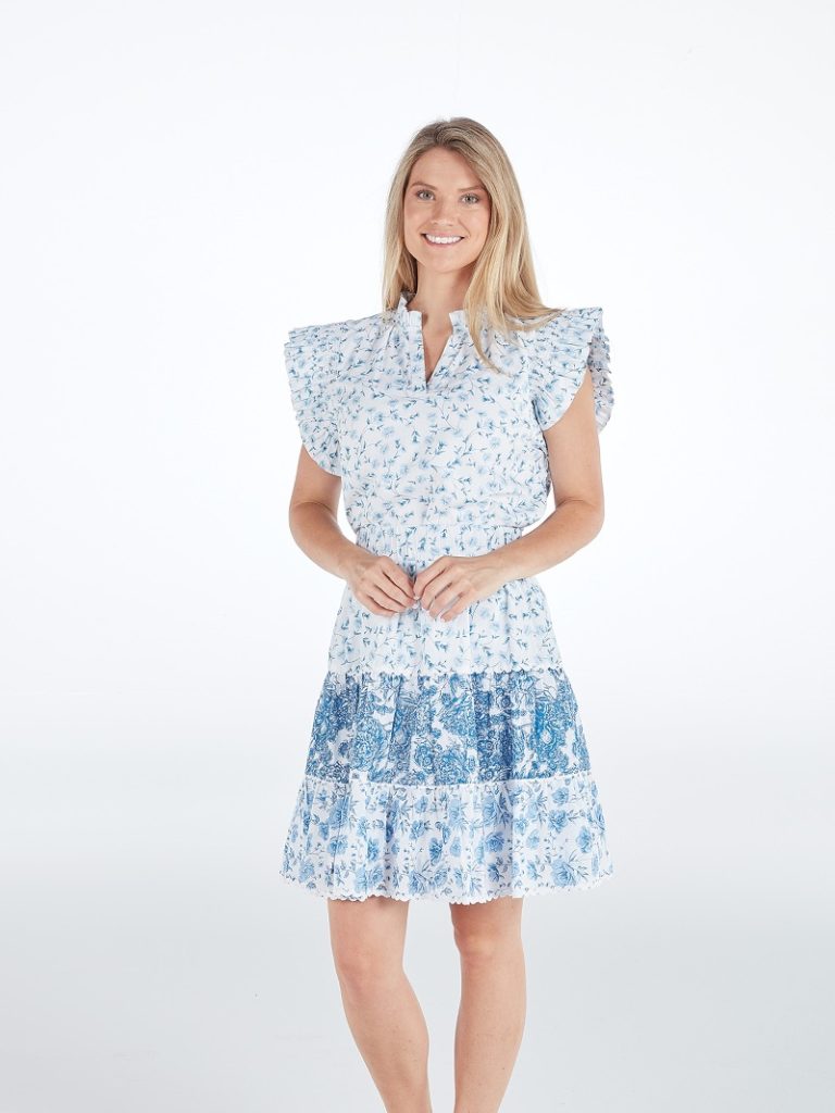 Simply Southern Blue Multi Print Skirt S-XXL