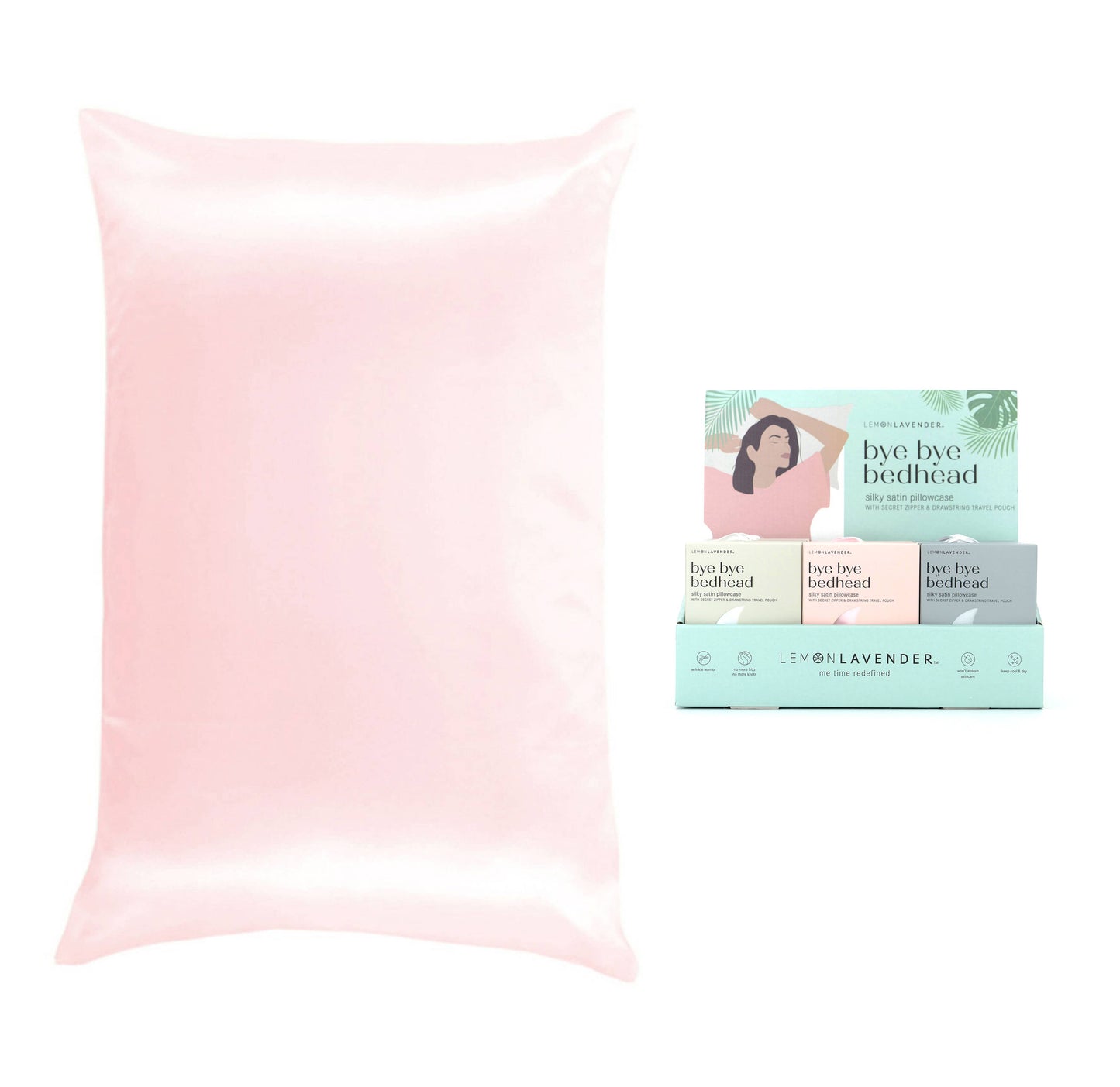 Lemon Lavender Solid Silky Satin Pillowcase Assortment