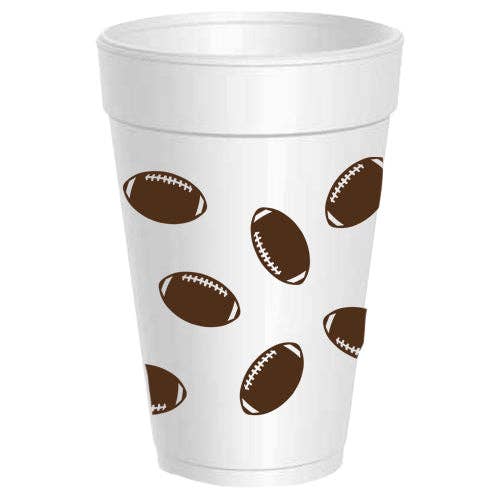 Football Wrap 16oz Styro Cups - 10 pack