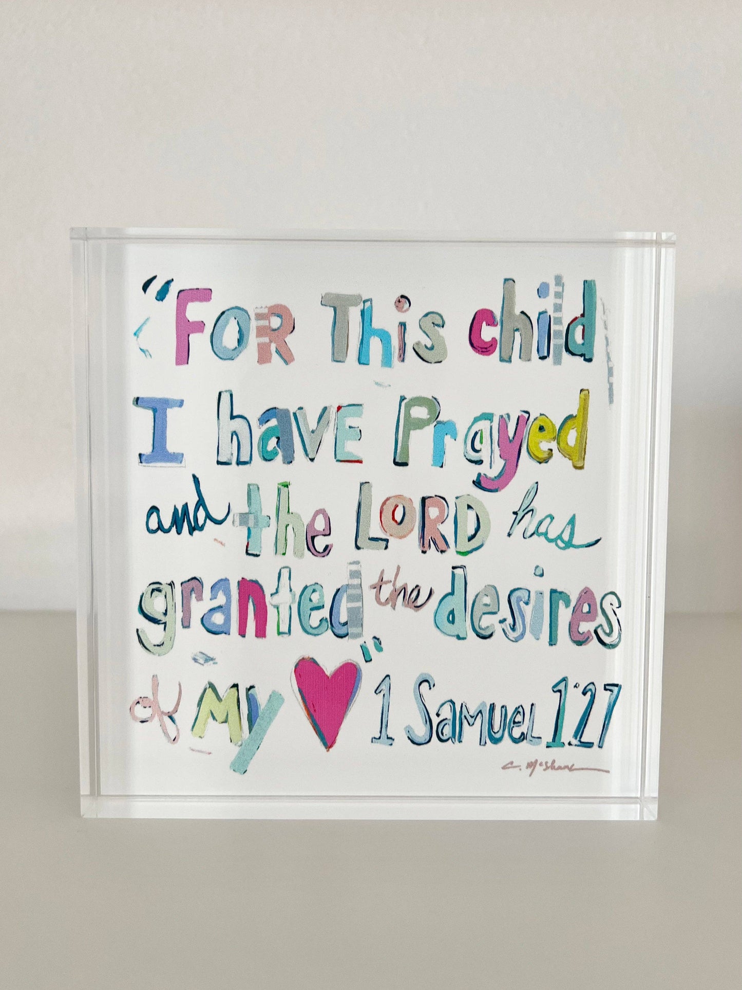 "1 Samuel 1:27 Verse" Acrylic Shelfie