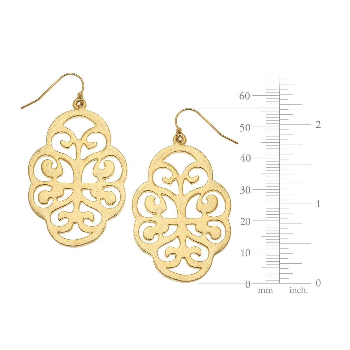 Susan Shaw Gold Filigree Cut Out Earrings