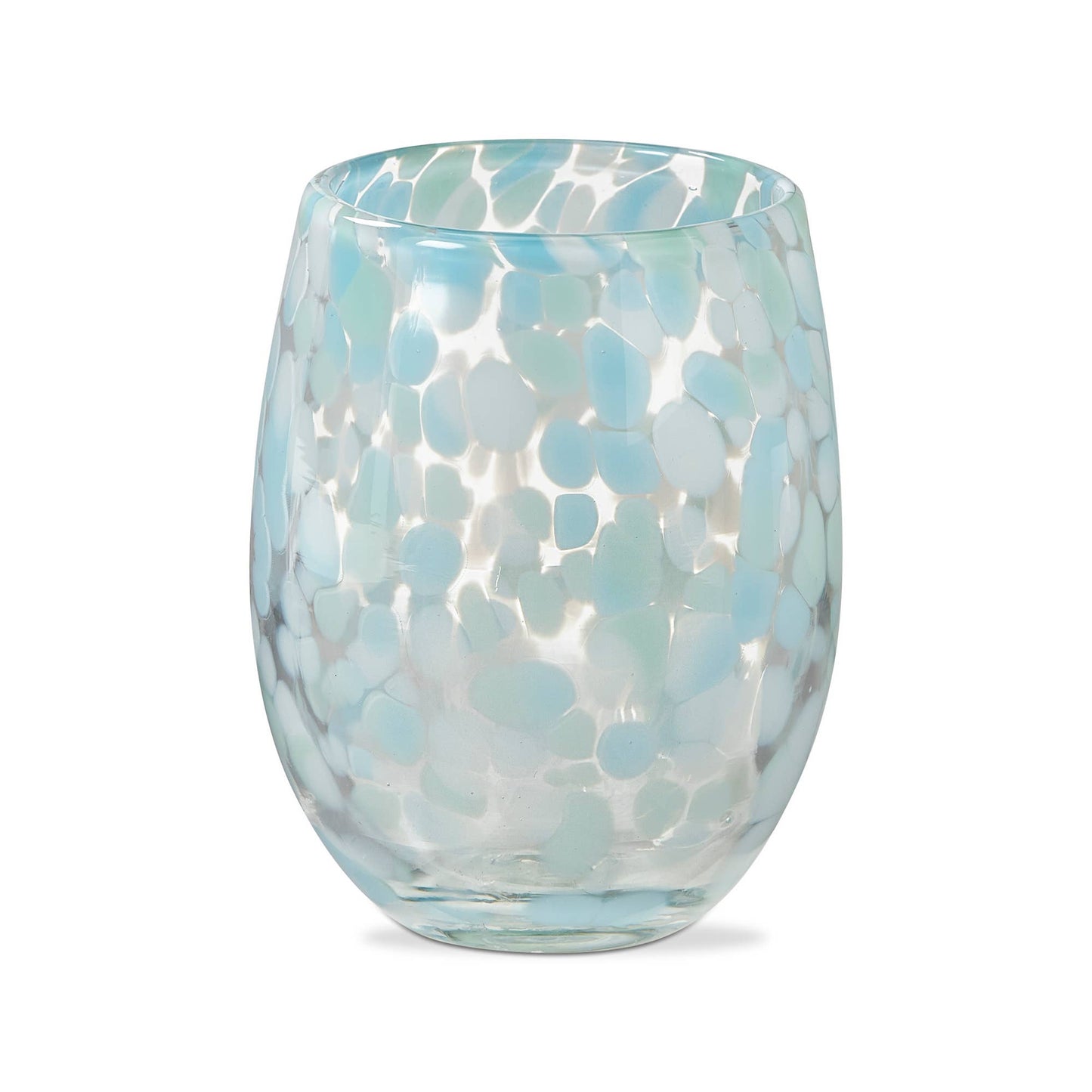 Confetti Stemless Wine Glass - Aqua