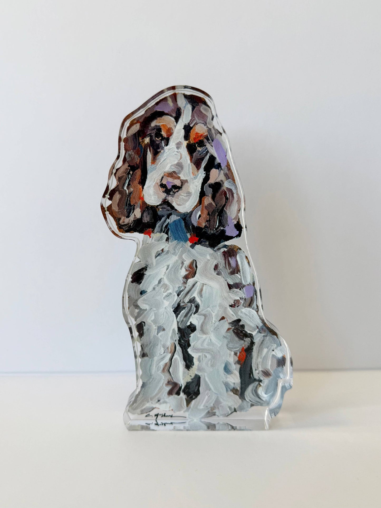 “English Cocker Spaniel Tri” Acrylic Shelfie