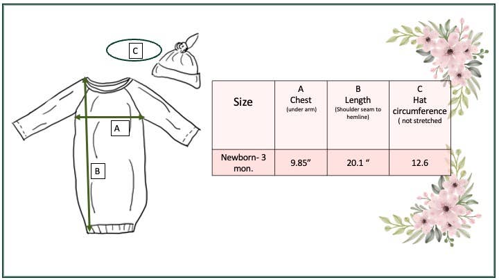 Truck Baby Gown and Hat Set