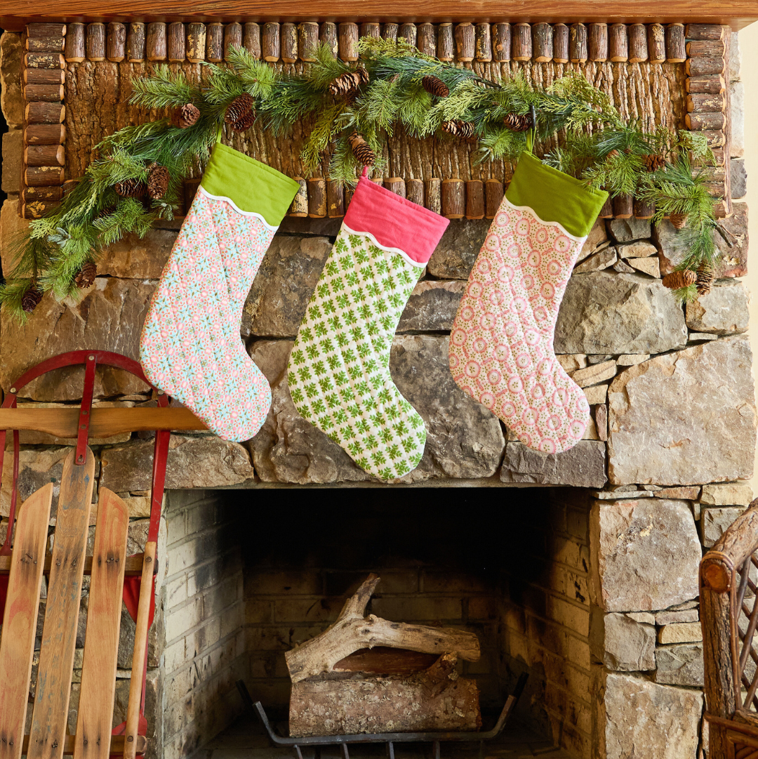Laura Park Brushstrokes Green Christmas Stocking