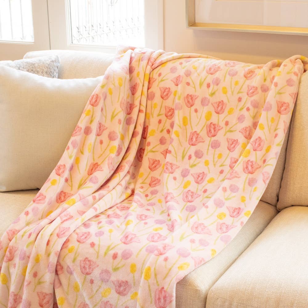 Tulip Fields Cozy Throw Blanket