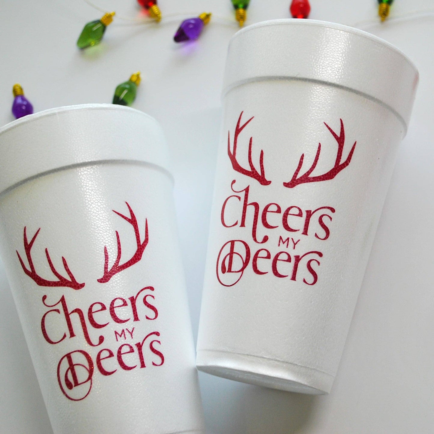 Cheers my Deers 20oz. Red Foam Cups | 10 pack