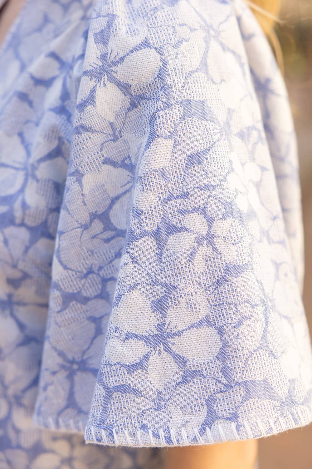 Embroidery Stitch Detailed Flowy Short Sleeve Dress