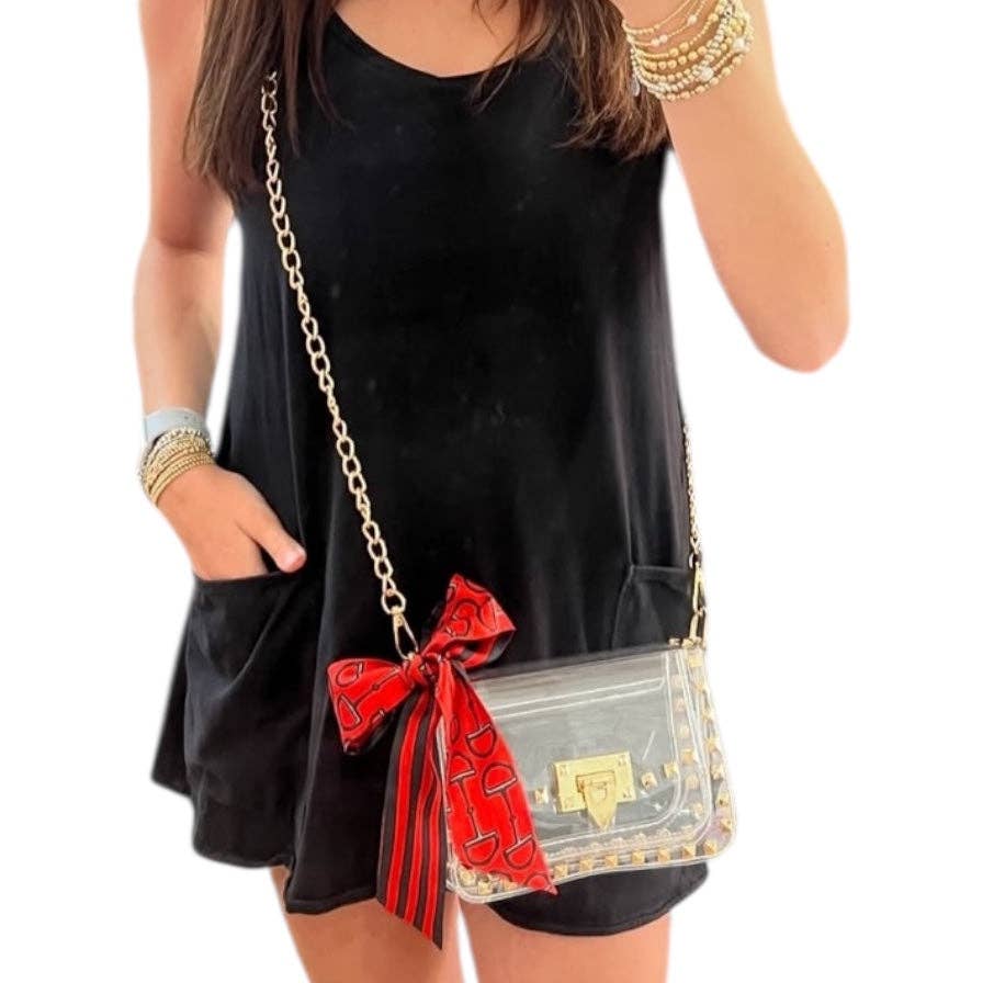The Stephanie Clear Crossbody Handbag with Rivets
