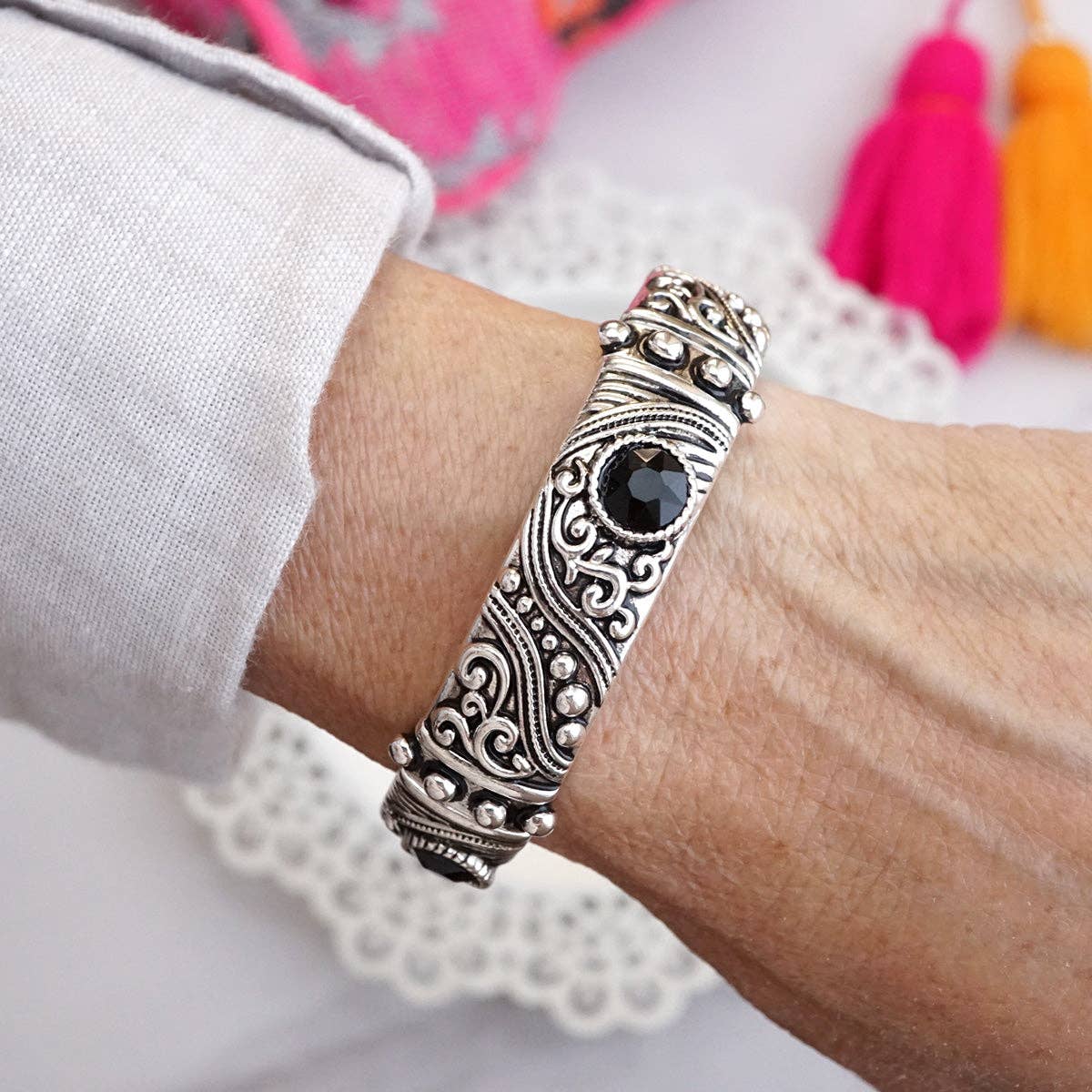 Timeless Twists – Filigree & Twist Stretch Bangles in Mixed Tone