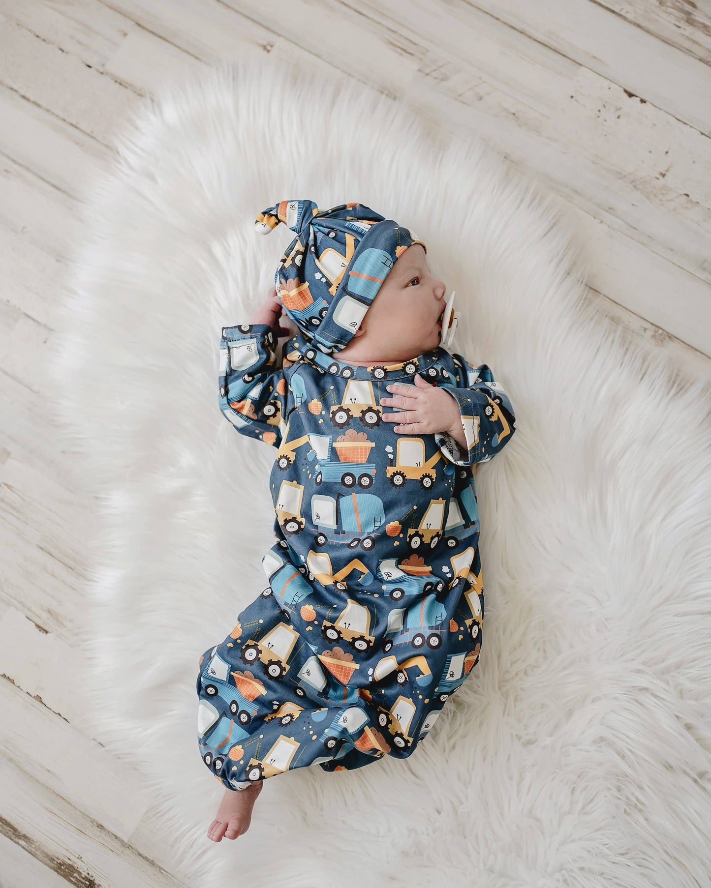 Truck Baby Gown and Hat Set