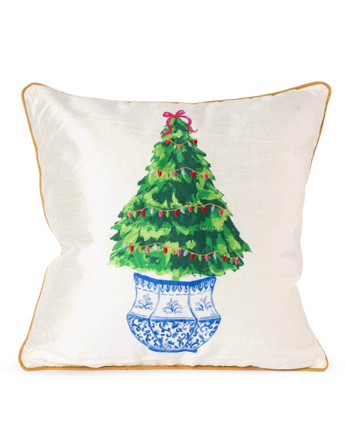Spruce Tree Pillow Soft White/Multi 18x18
