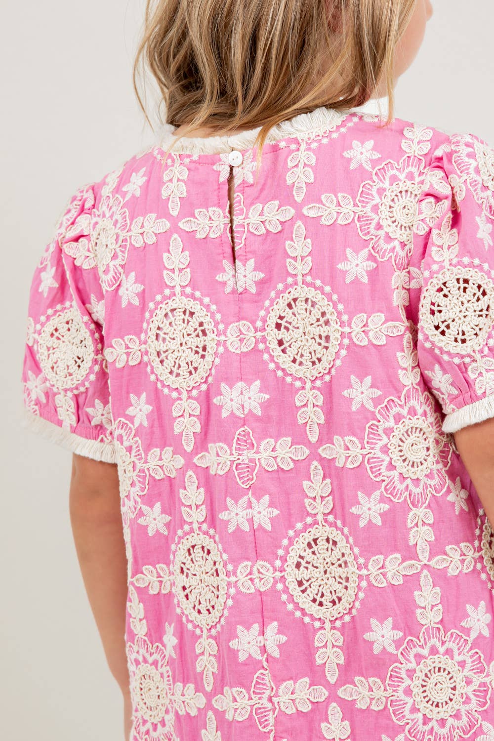 Floral Embroidered Short Sleeve Dress