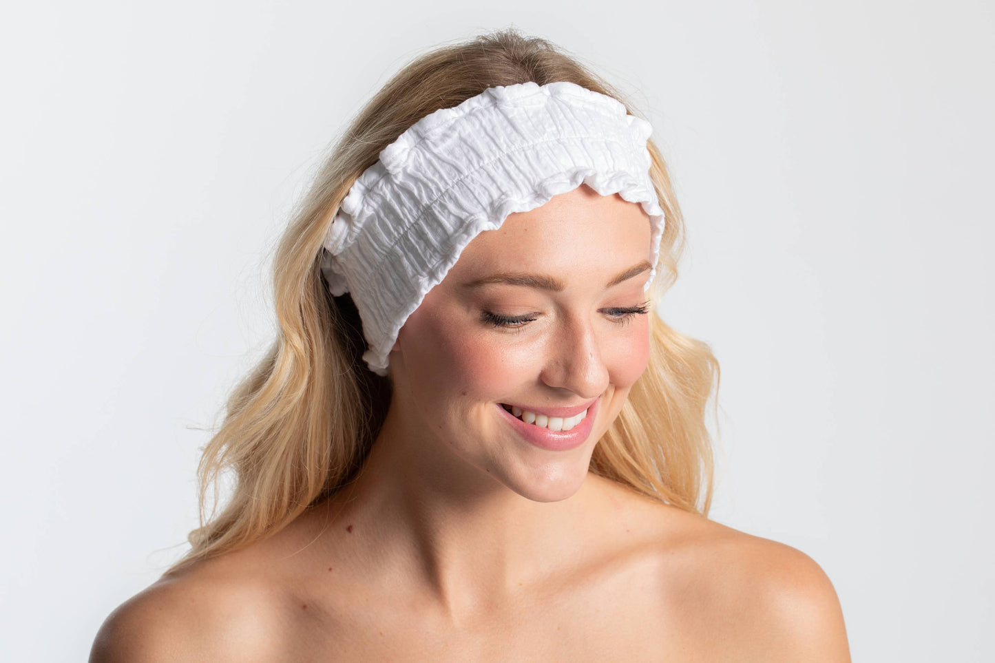 Seersucker Spa Headband - White