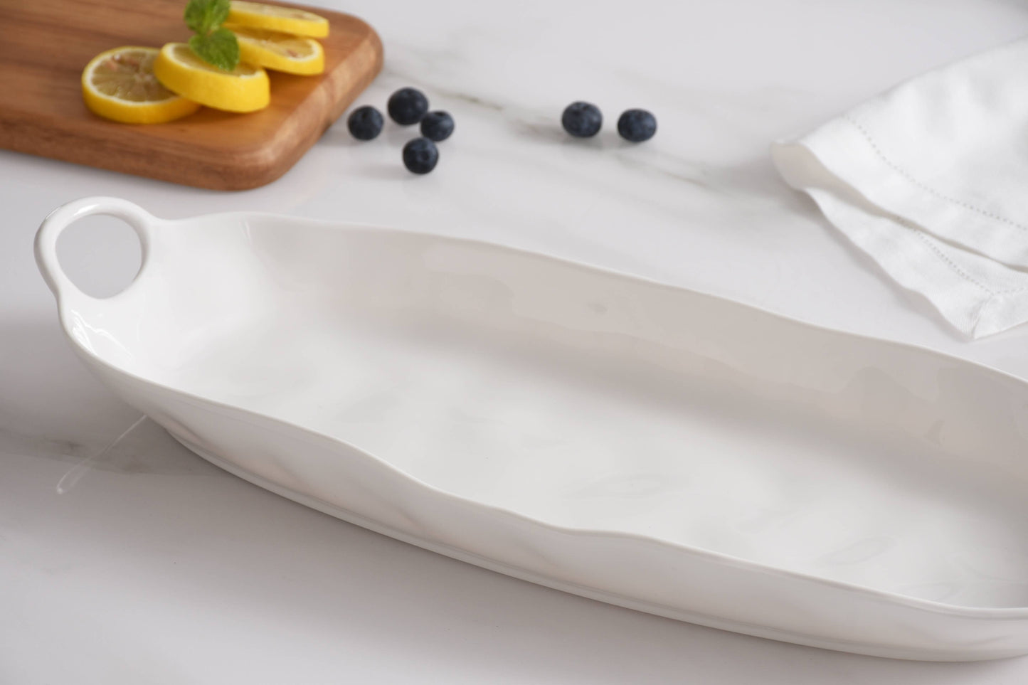 Pampa Bay Melamine Deep Long Server (White or Aqua)