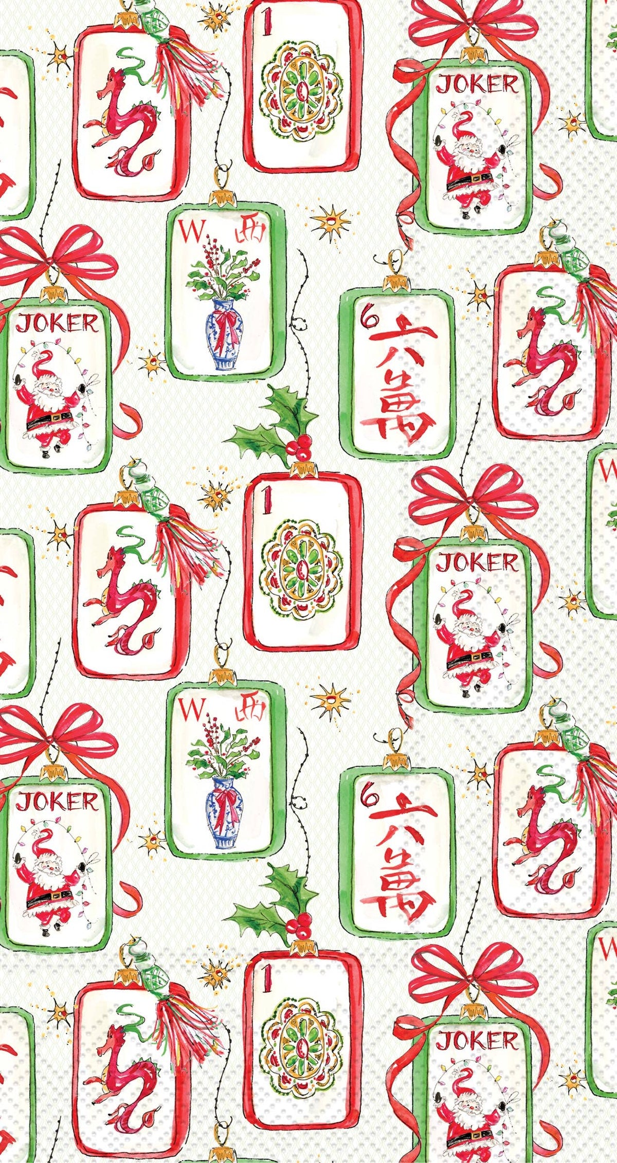 Paper Guest owel 16Ct Mahjong and Santa Rosanne Beck