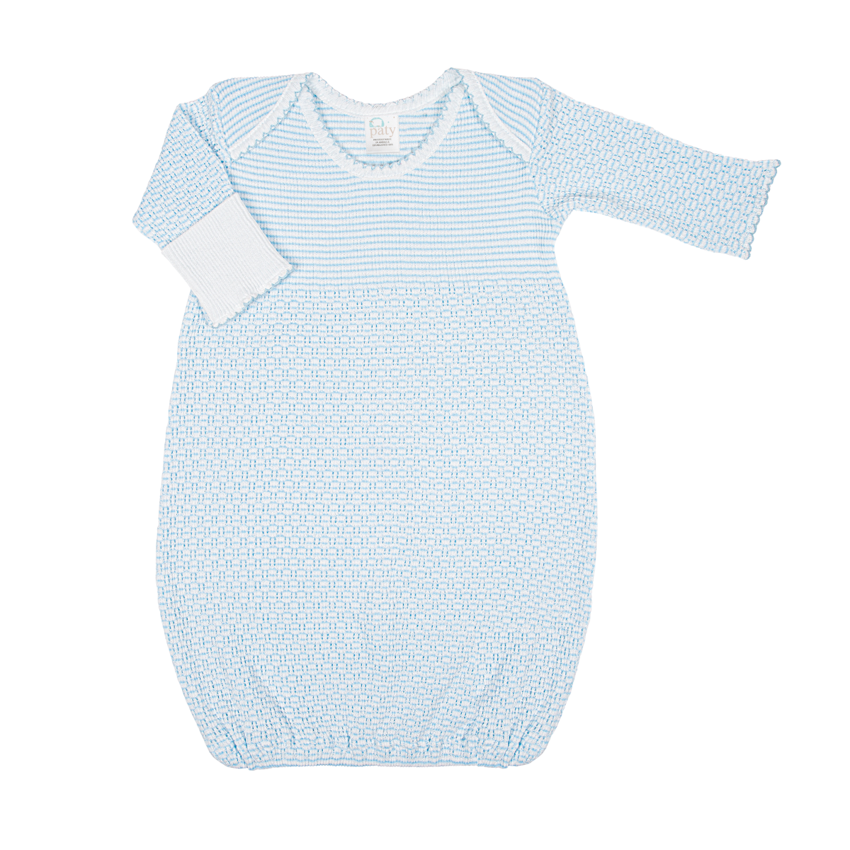 Paty Knit Solid Newborn Day Gown ( Pink or Blue )