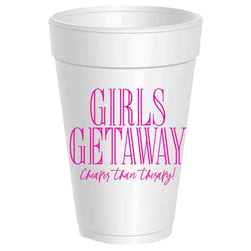 Girls Getaway 16oz Styro Cups - 10 pack