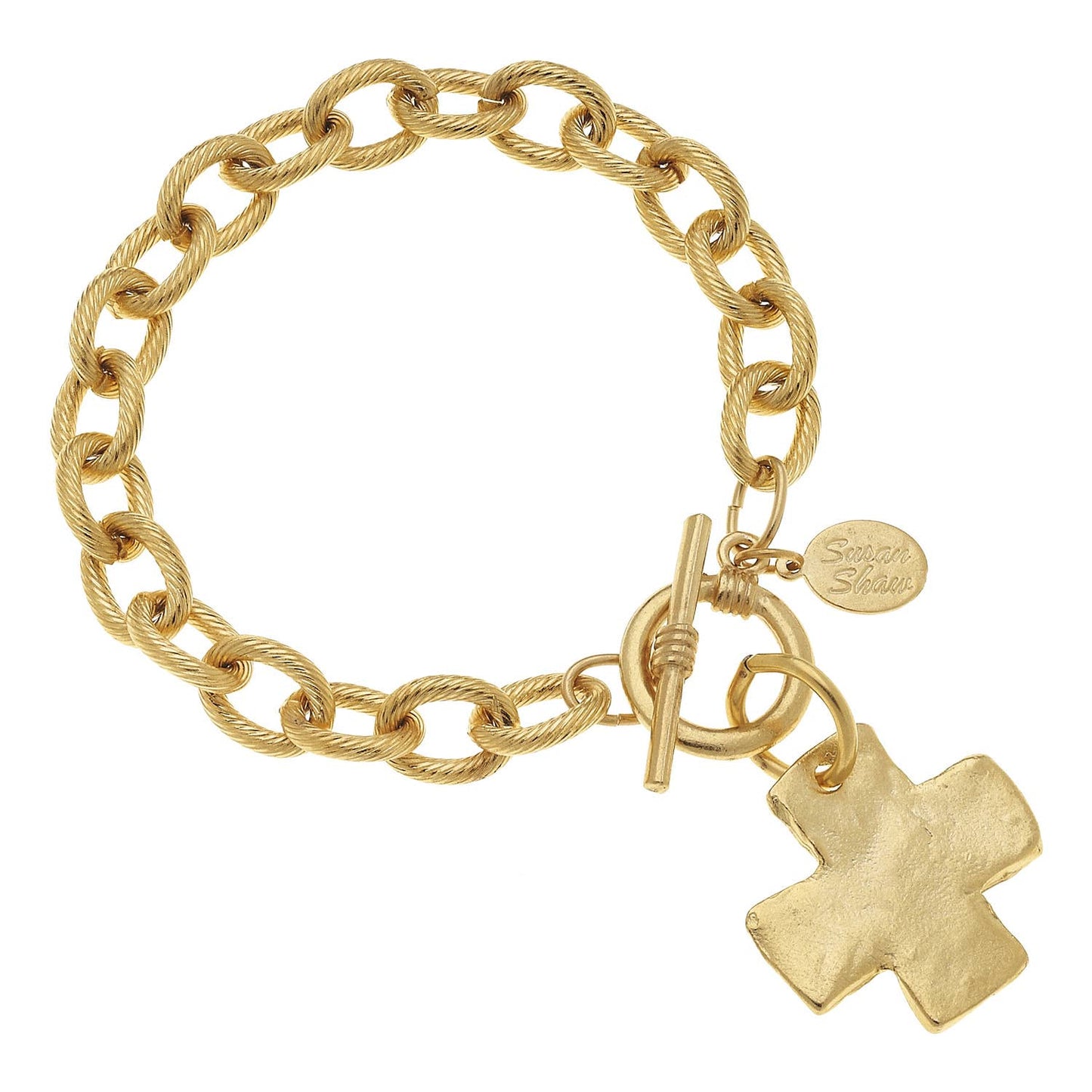 Susan Shaw Gold Cross Toggle Bracelet