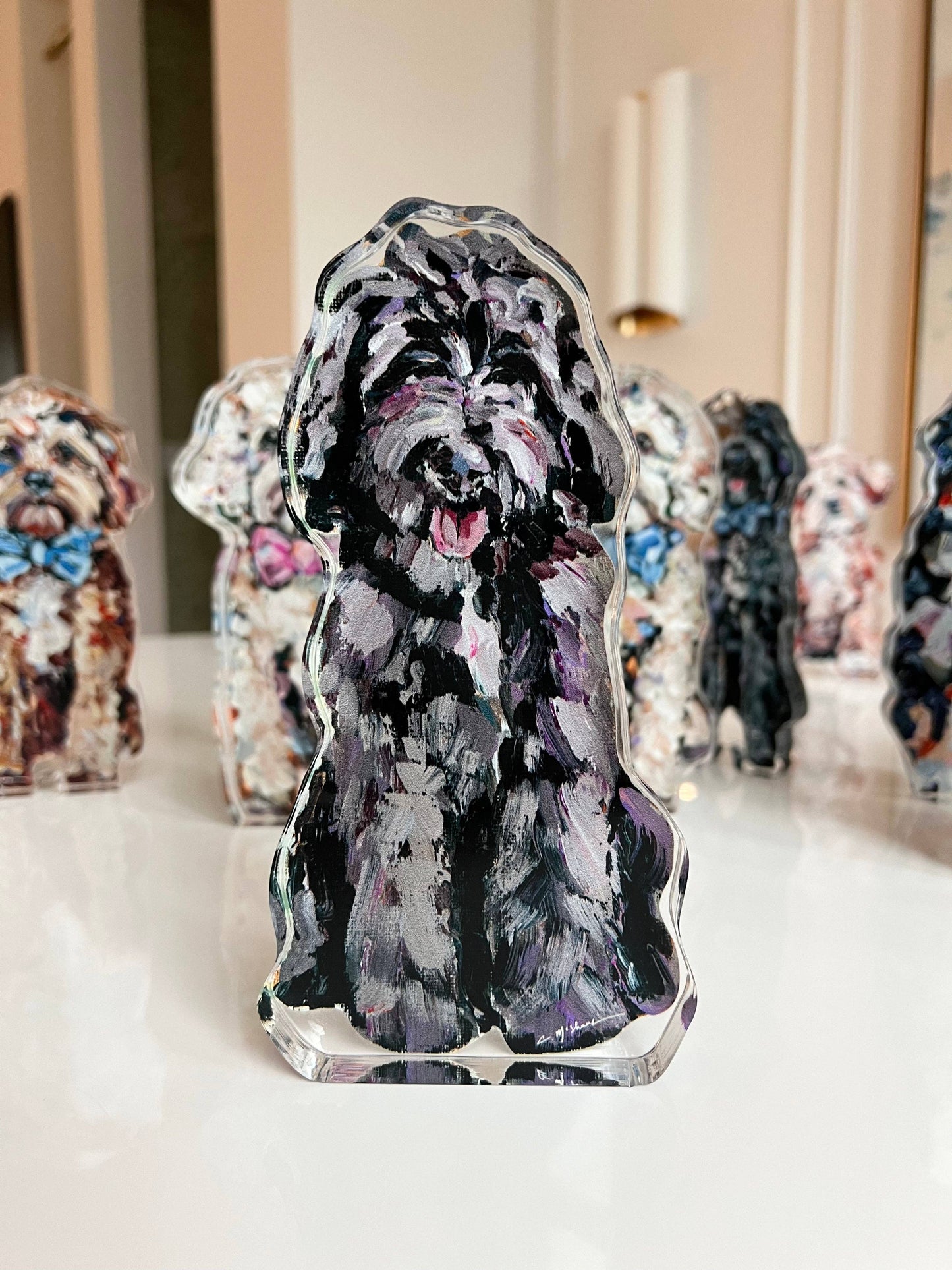 "Golden Doodle Chocolate Shaggy" Acrylic Shelfie