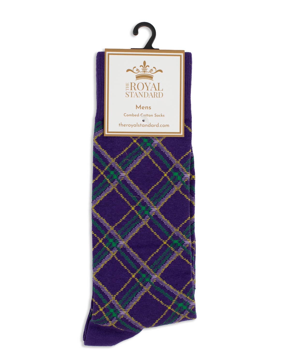 Men's Mardi Gras Plaid Socks Purple/Multi One Size
