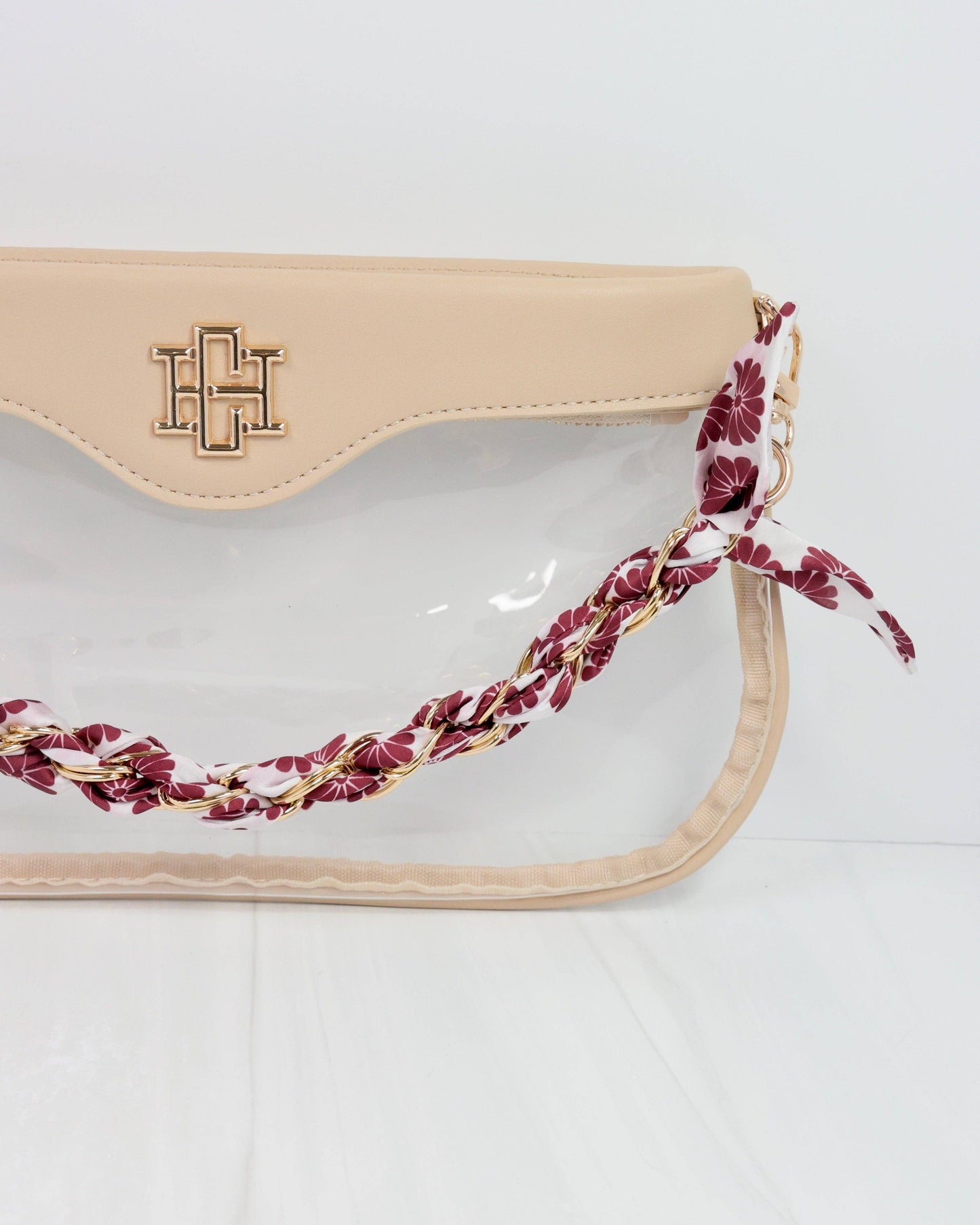 Serafina Scarf Purse Chain Maroon Floral