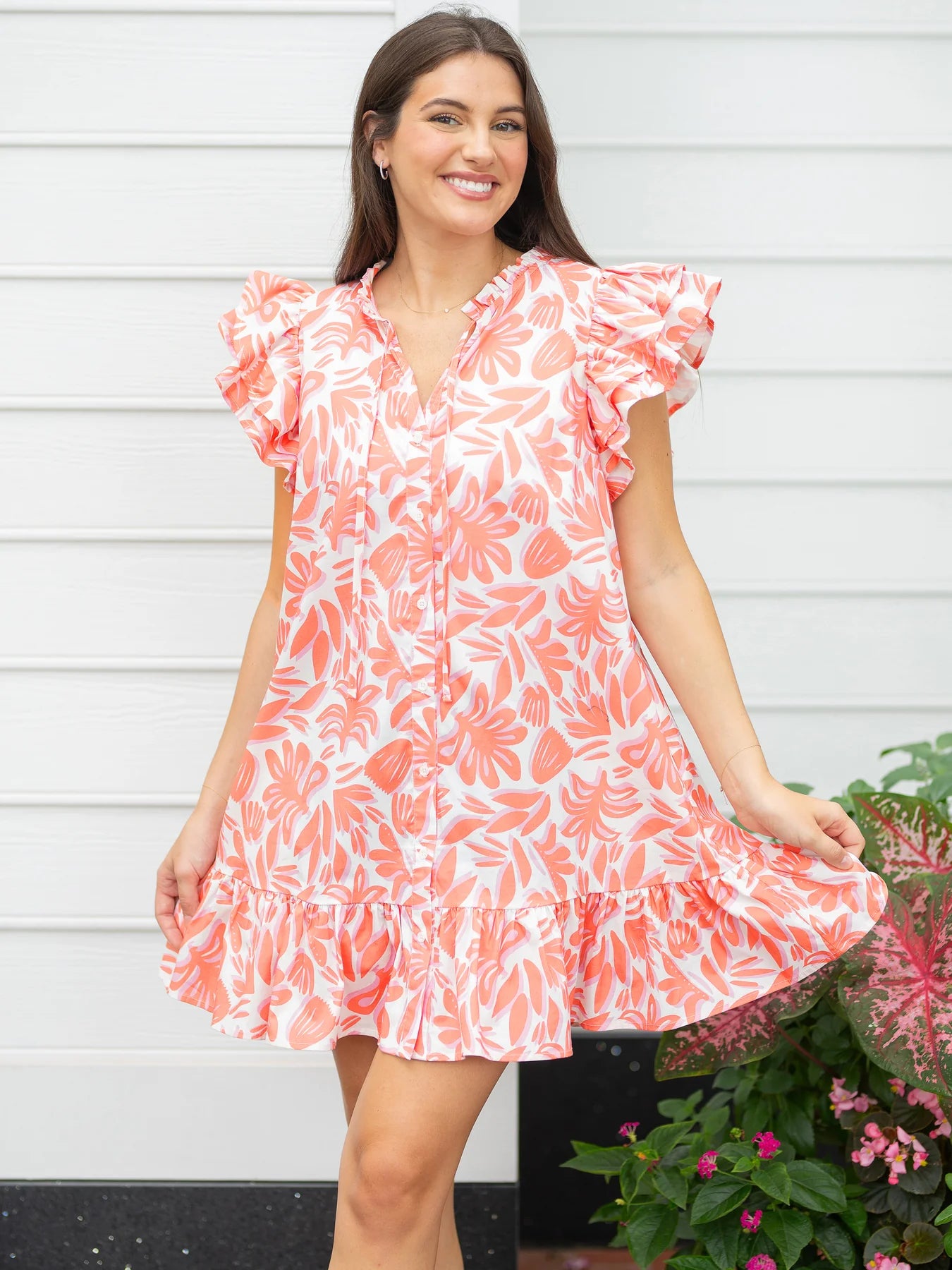 Abby Dress | Spring It On Coral