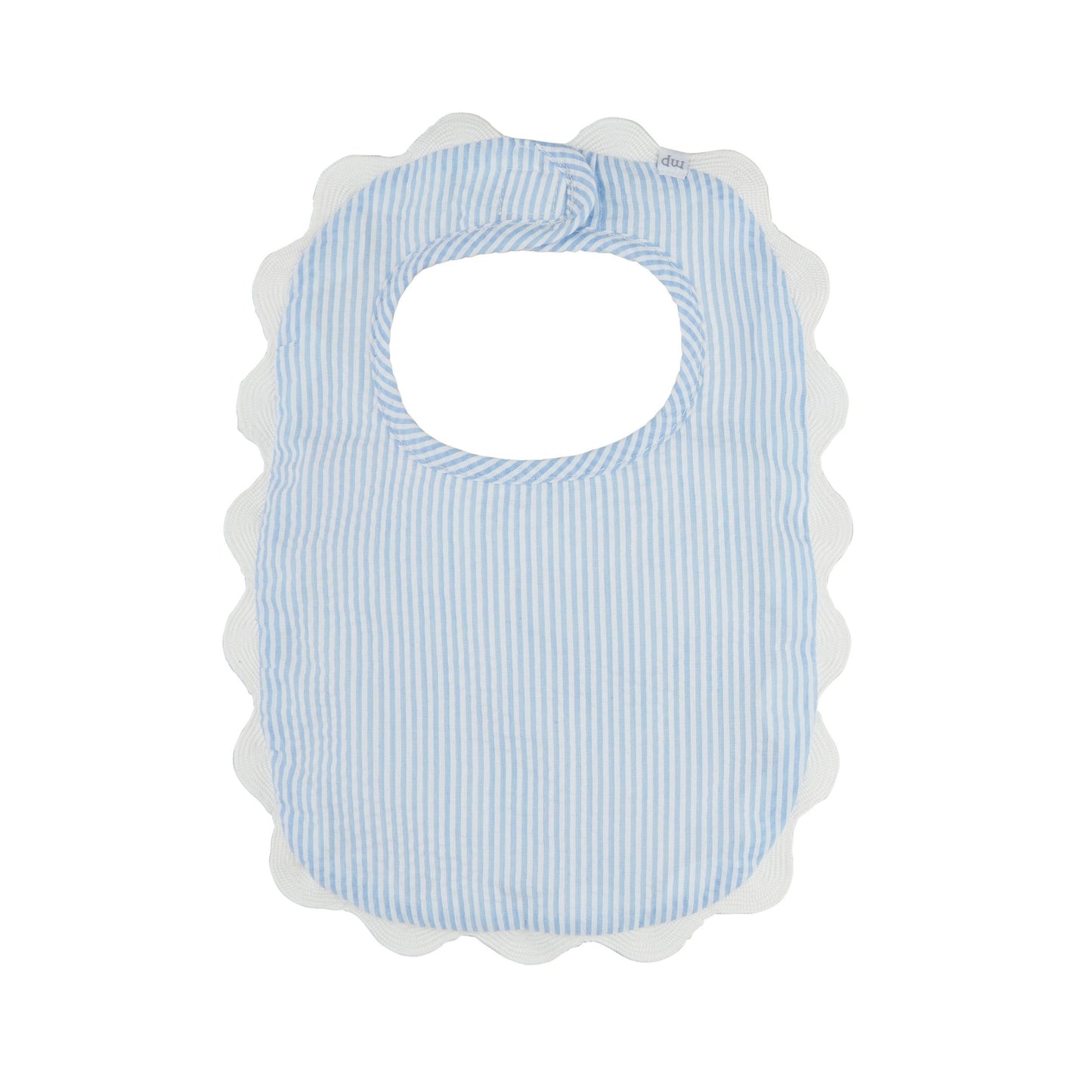 Gingham & Seersucker Scalloped Bibs (Pink & Blue)