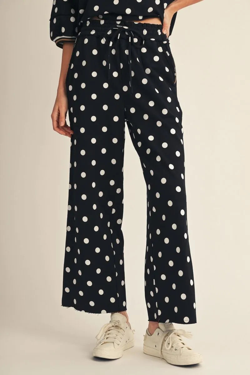 The Pamela Polka Dot Lounge Set ( Black or Brown )