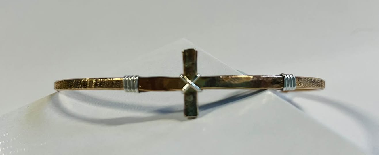 Demi Cross Bracelet - Bronze/Sterling 1145