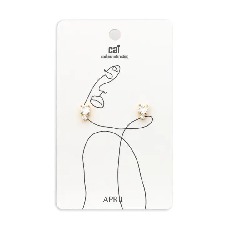 Cai Duo Sparkling Birthstone Earrings