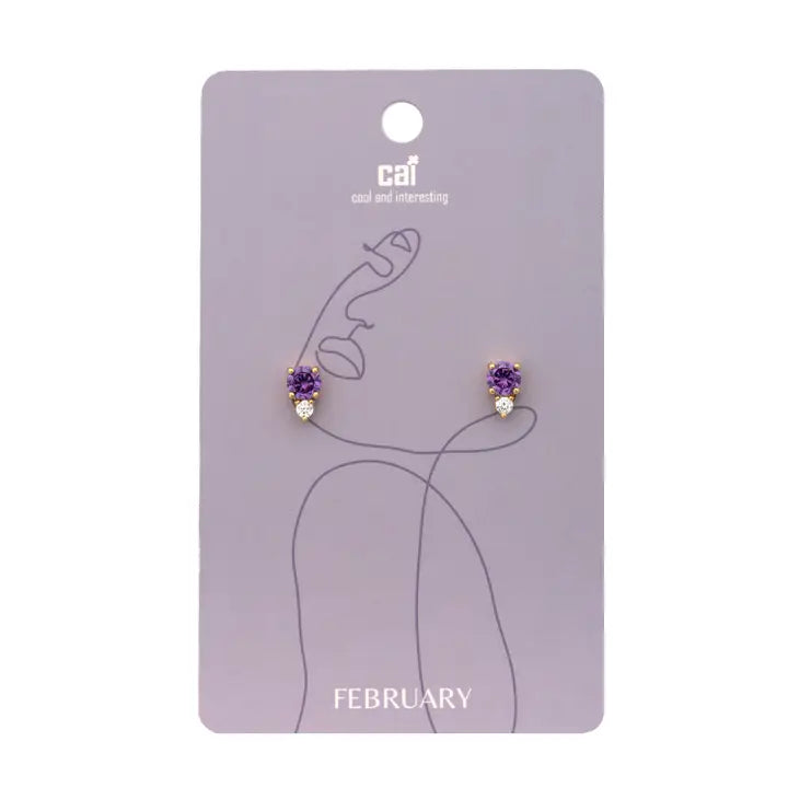 Cai Duo Sparkling Birthstone Earrings