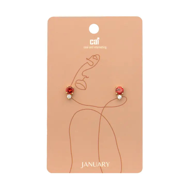 Cai Duo Sparkling Birthstone Earrings