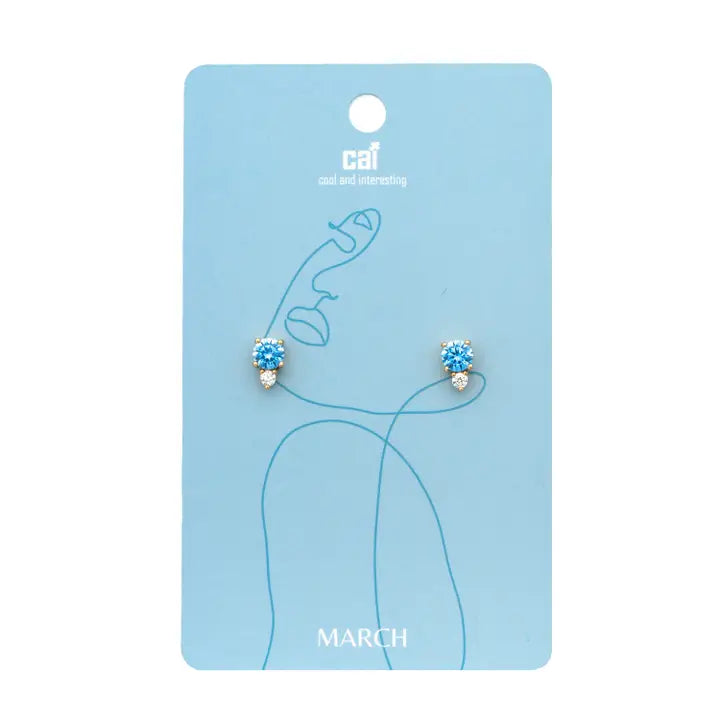 Cai Duo Sparkling Birthstone Earrings