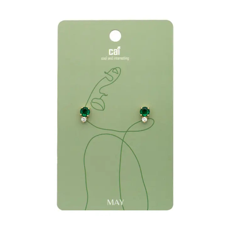 Cai Duo Sparkling Birthstone Earrings