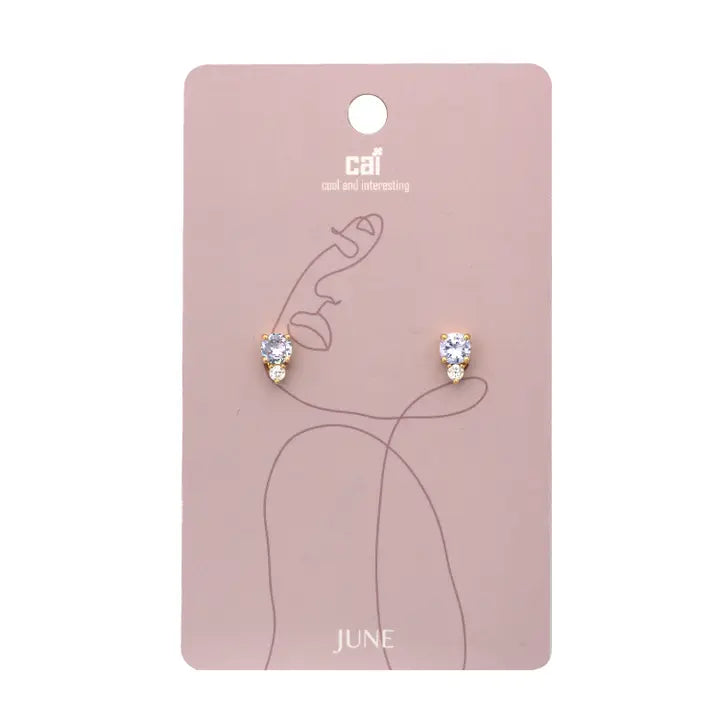Cai Duo Sparkling Birthstone Earrings