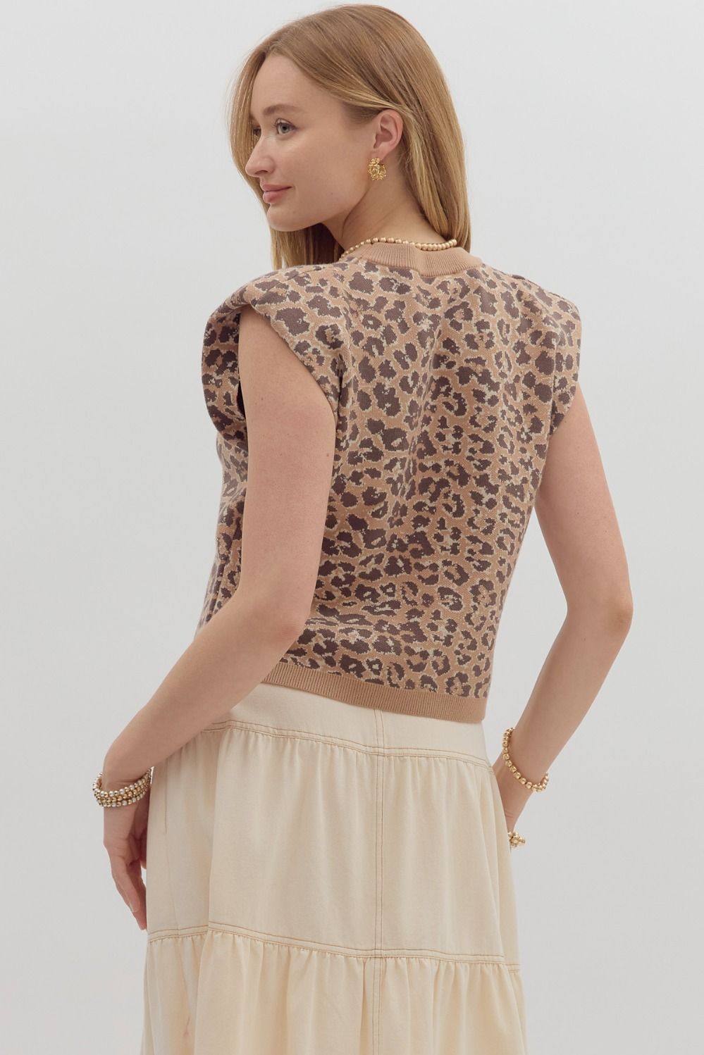Entro Leopard Stylish Knit Top