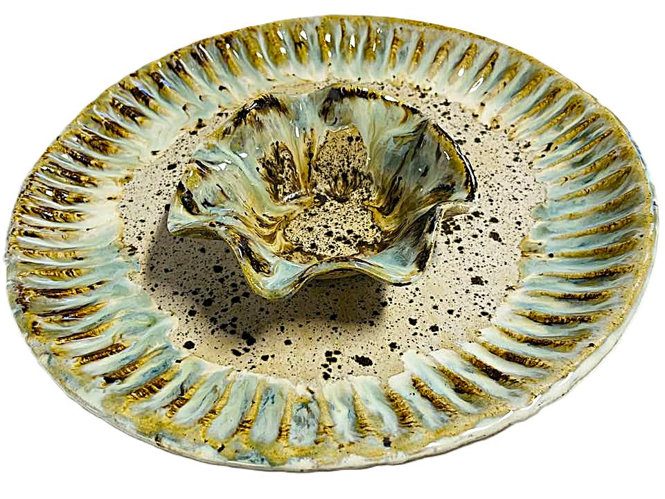 Wavy Dippers Pottery Bowls ( 4 glazes )
