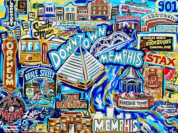 Nat Coop Downtown Memphis Custom Art Print