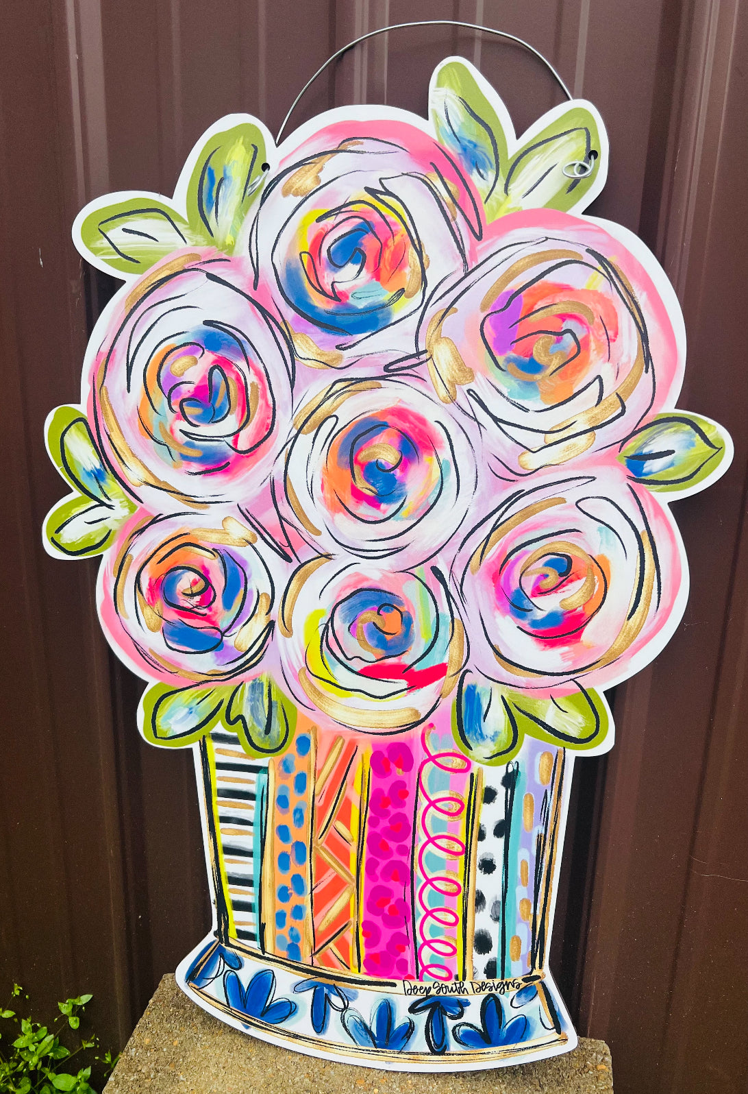 Floral Whimsy Spring Door Hanger