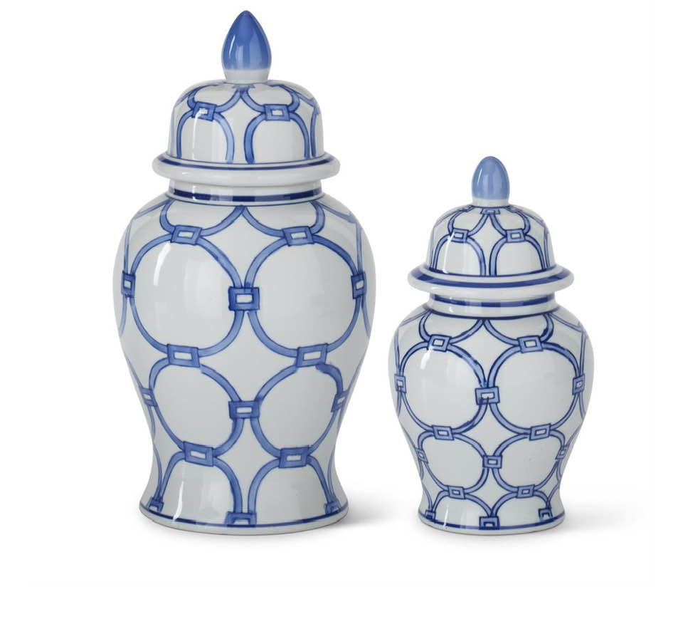 Blue & White Ceramic Ginger Jar