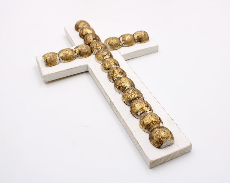 Wood Beaded Wall Cross
