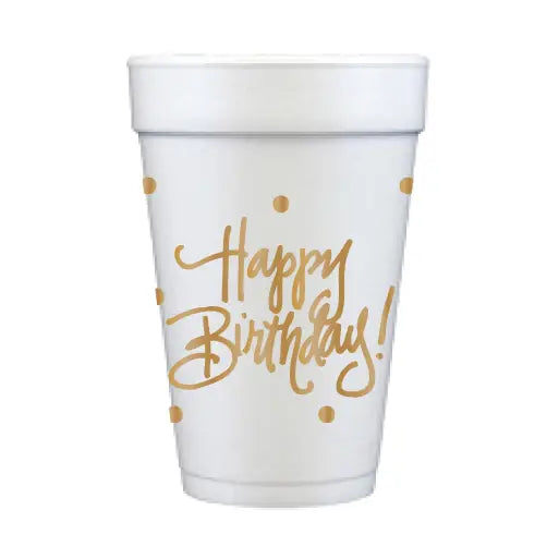 Happy Birthday Foam Cups