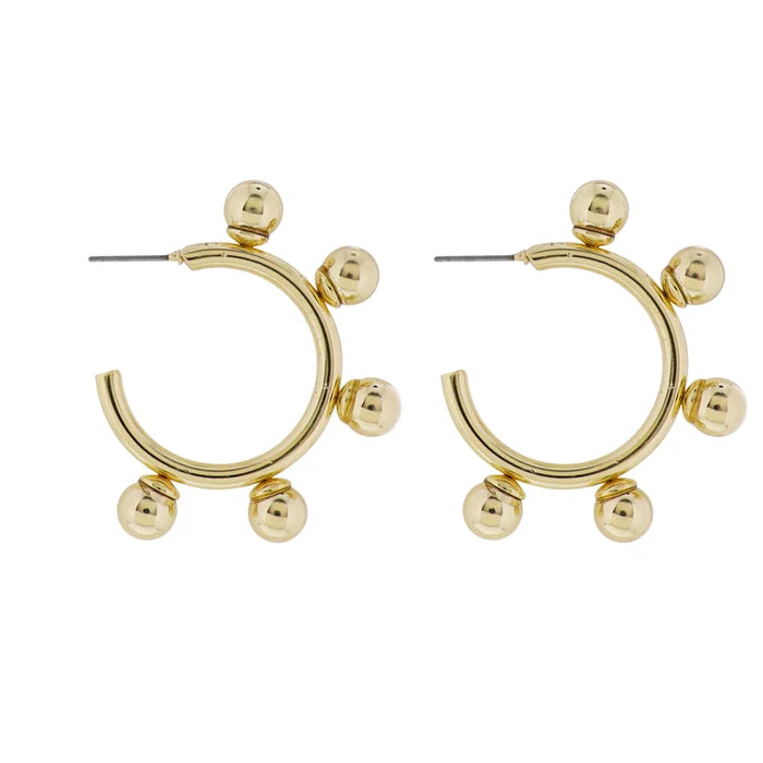 Gold Hoop Earring with Gold Studs