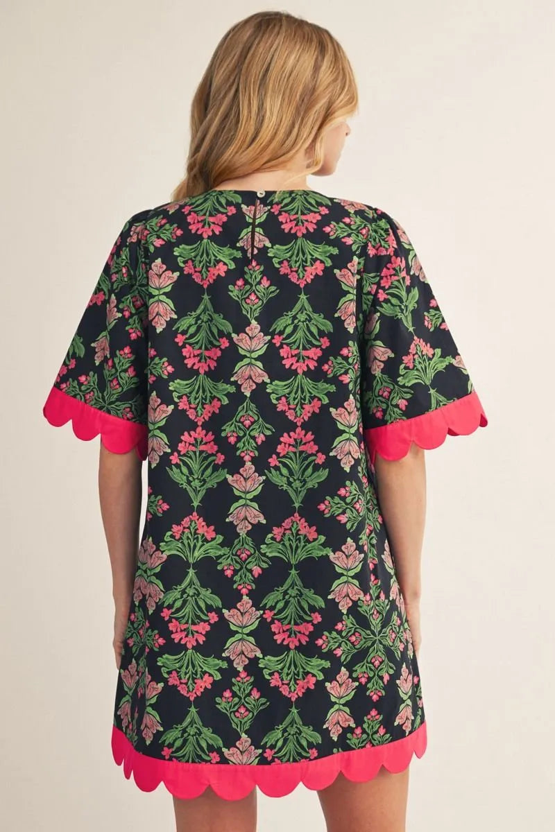 Sherrie Scalloped Mini Dress