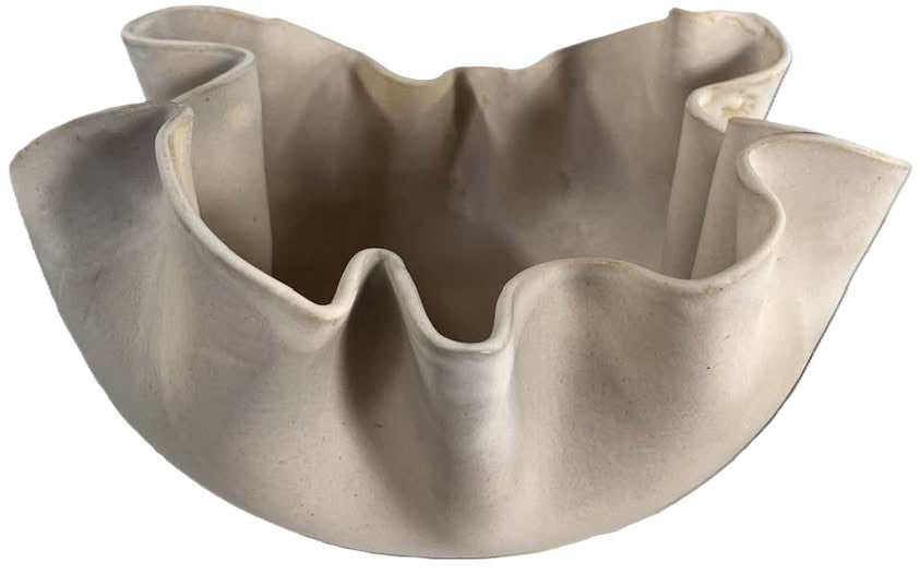 Large Free Form Ruffle Salad Bowl