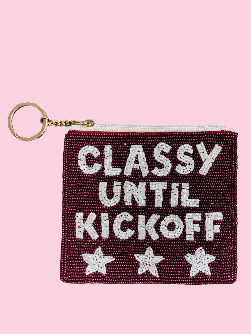 Gameday "Classy Until Kickoff" Beaded Coin Purse