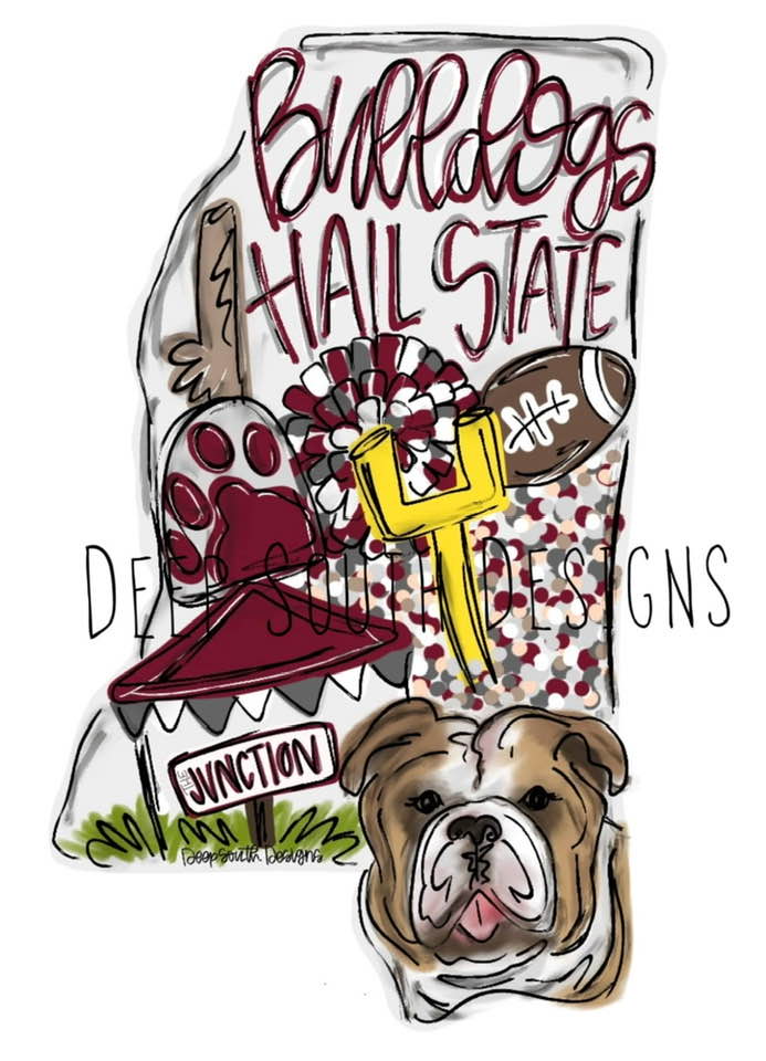 Mississippi State Bulldogs Door Hanger