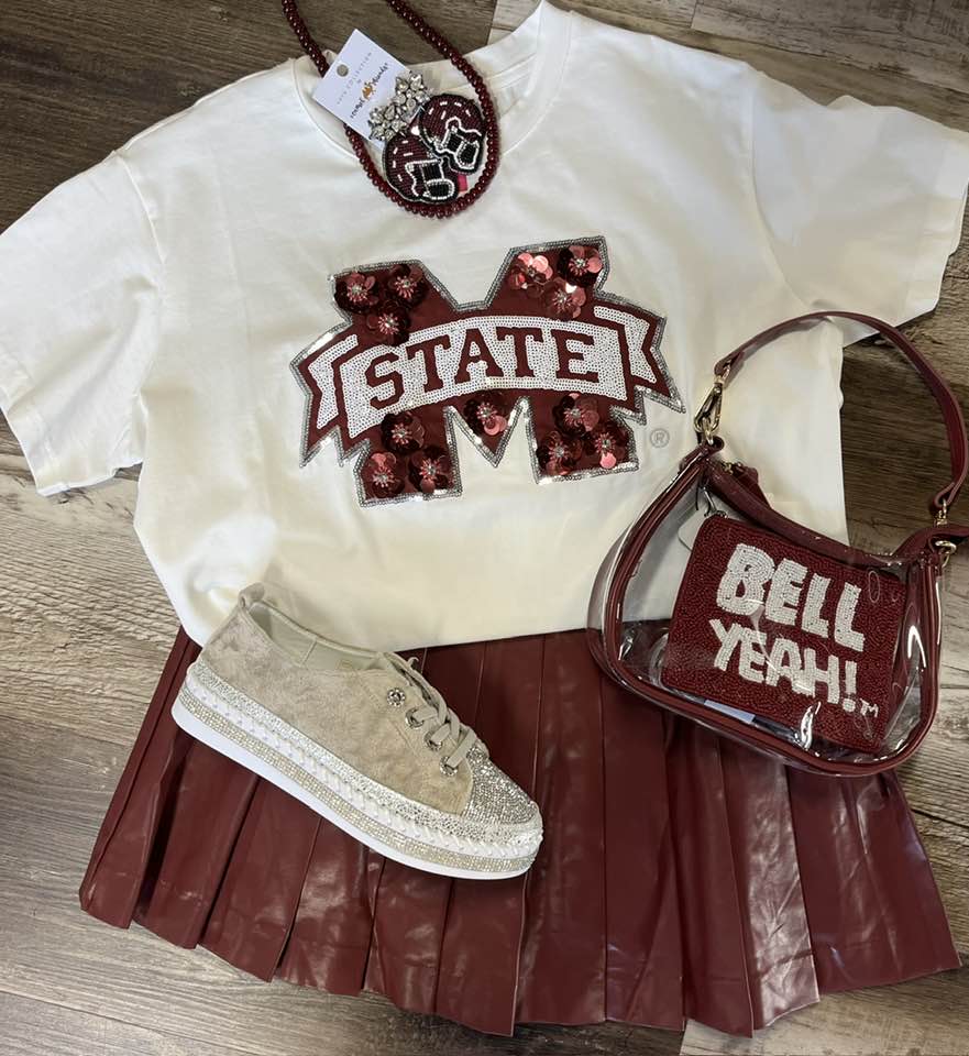 Queen of Sparkles Mississippi State Logo Shirt