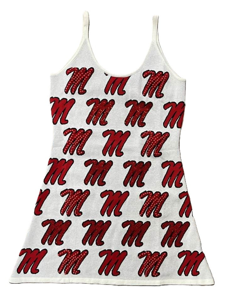 Ole Miss Rhinestone Knit Tank Dress